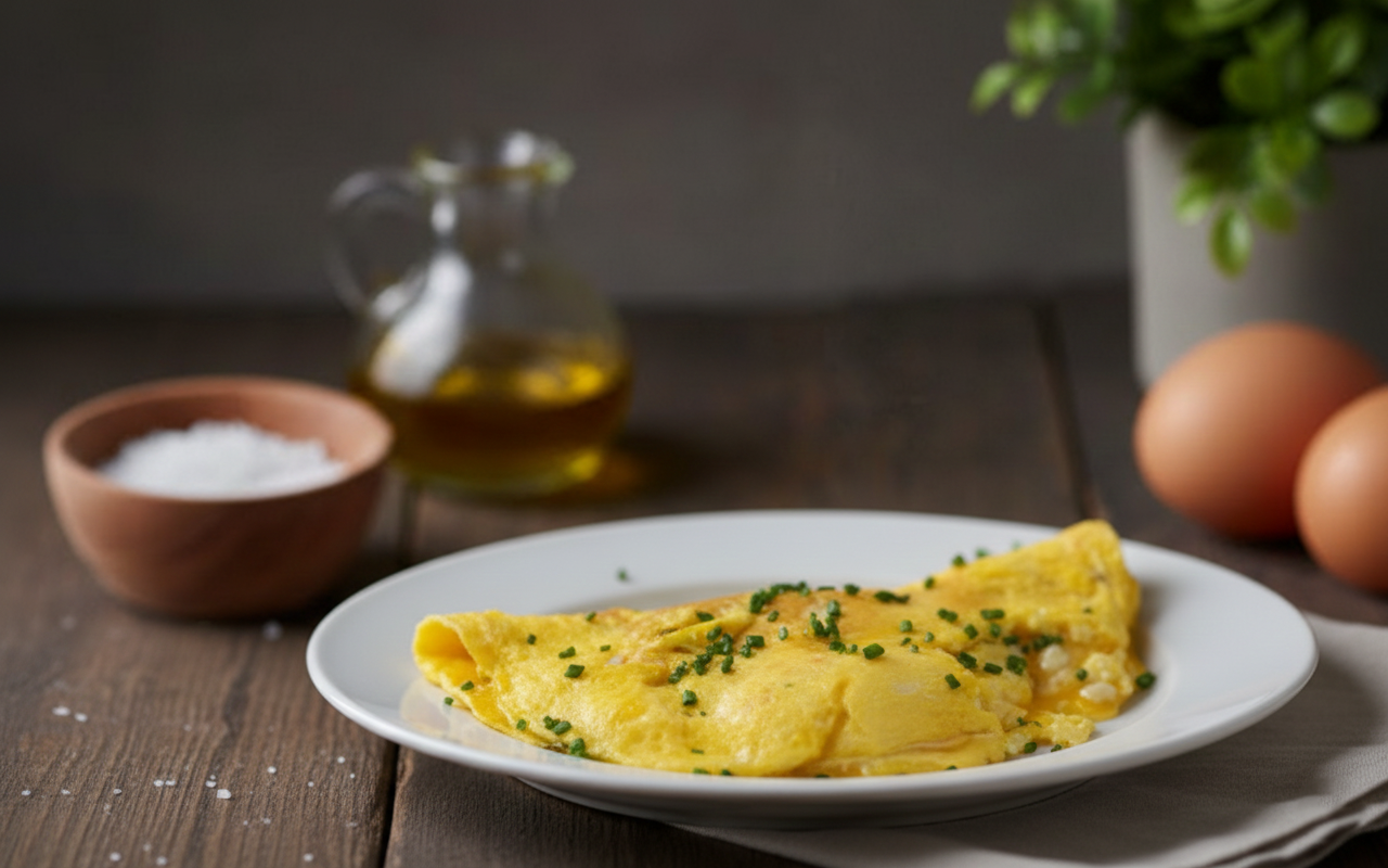 Omelette salade fraîche