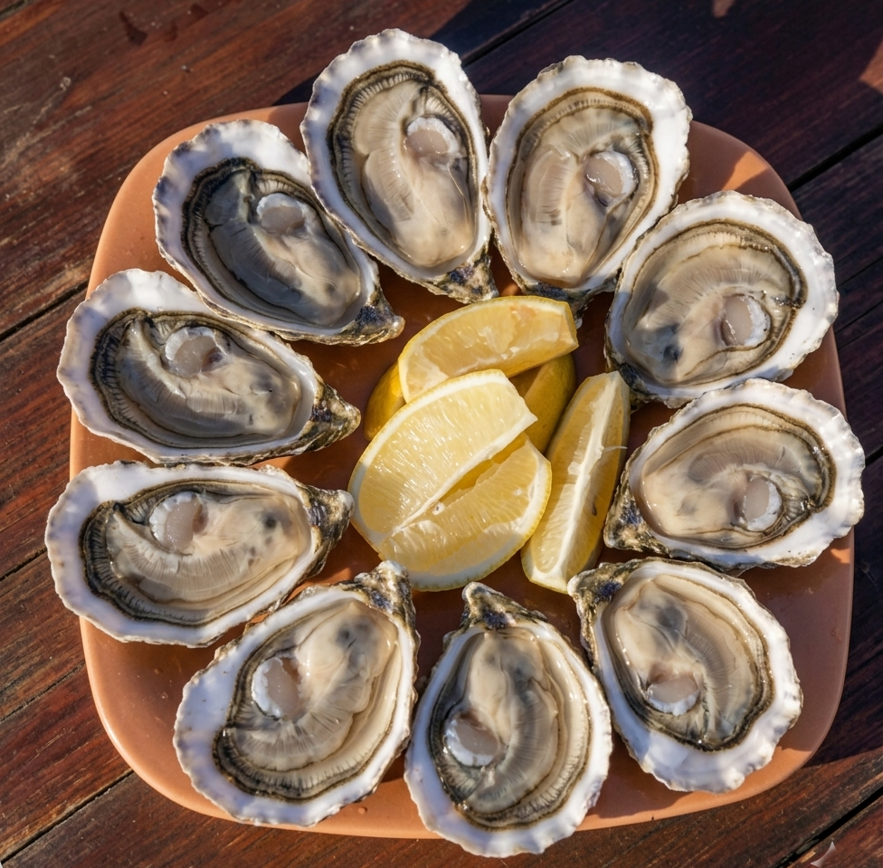 6 huîtres plates