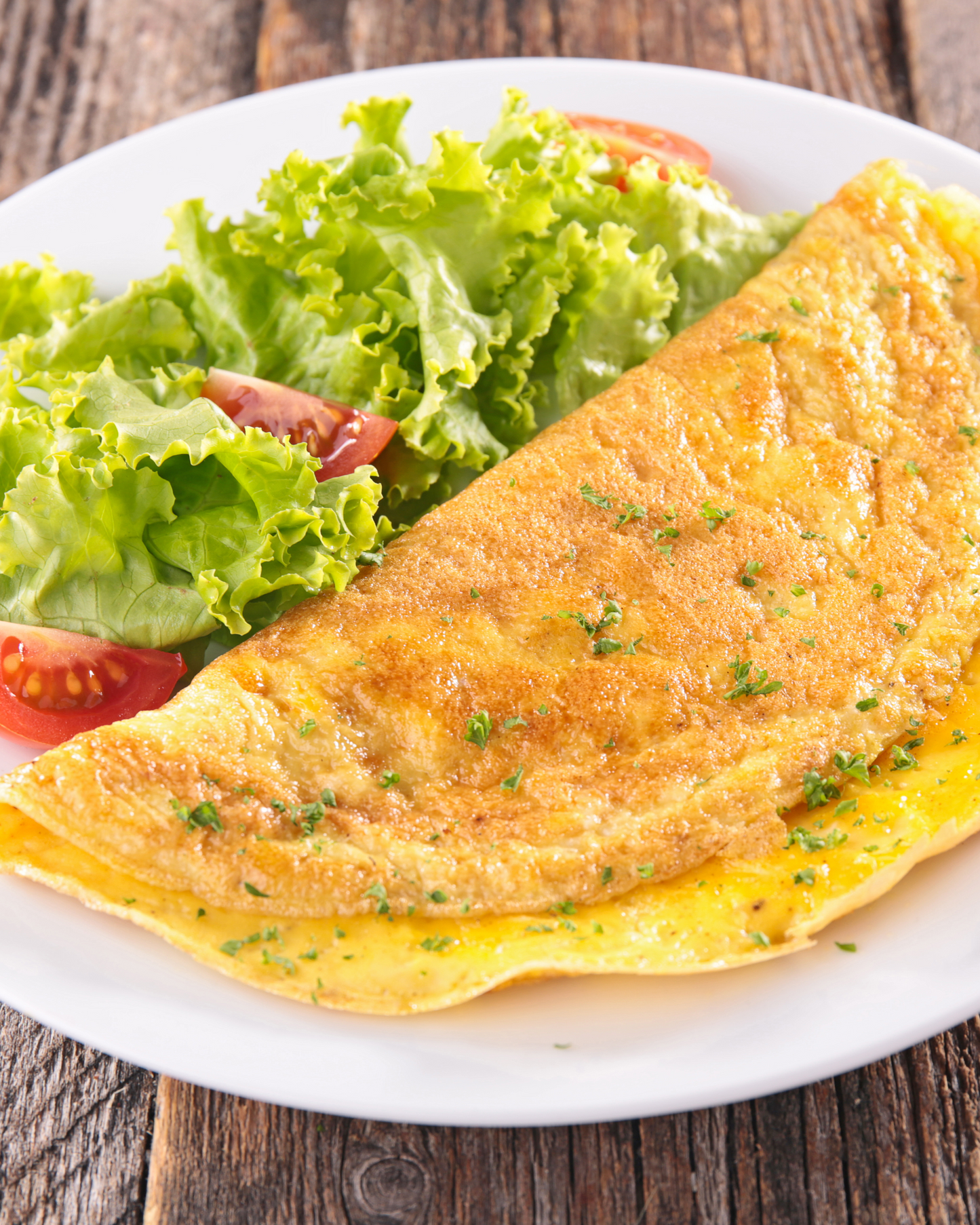 Omelette salade fraîche