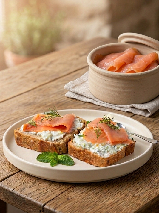 Tartines de saumon à la cervelle de canut