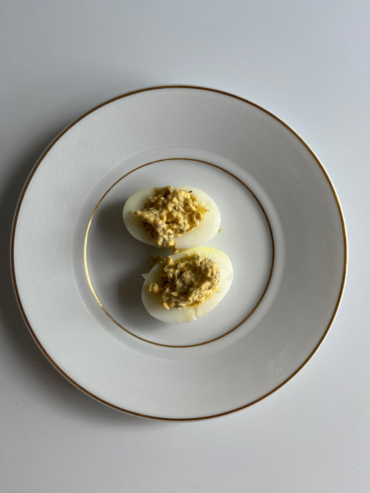 Oeufs mimosas aux algues bretonnes